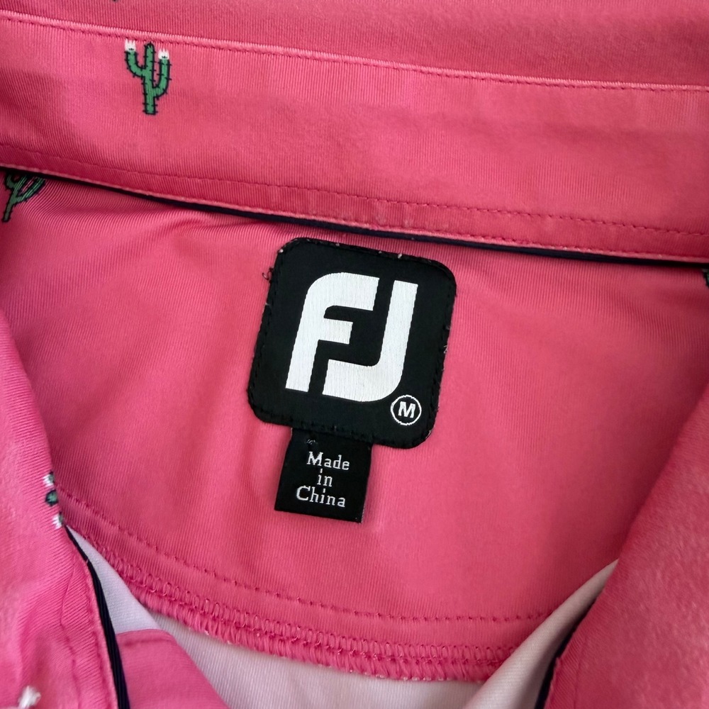 Footjoy FJ Cactus Pink Short Sleeve‎ Polo Golf Men's Medium - Picture 4 of 7